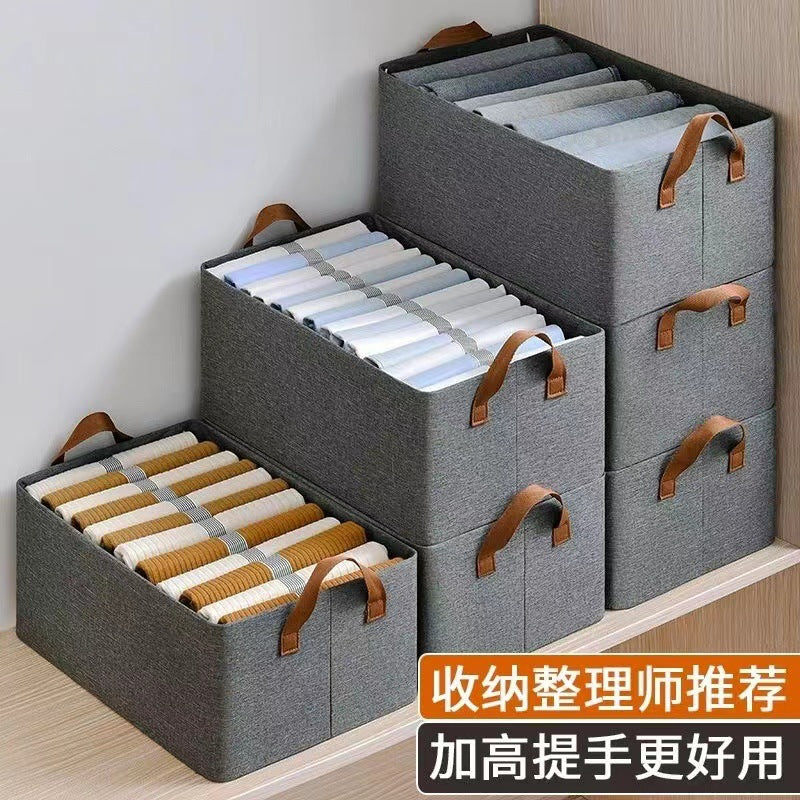 Clothes storage box
Folding removable household wardrobe, seasonal clothes, pants, portable installation-free storage box