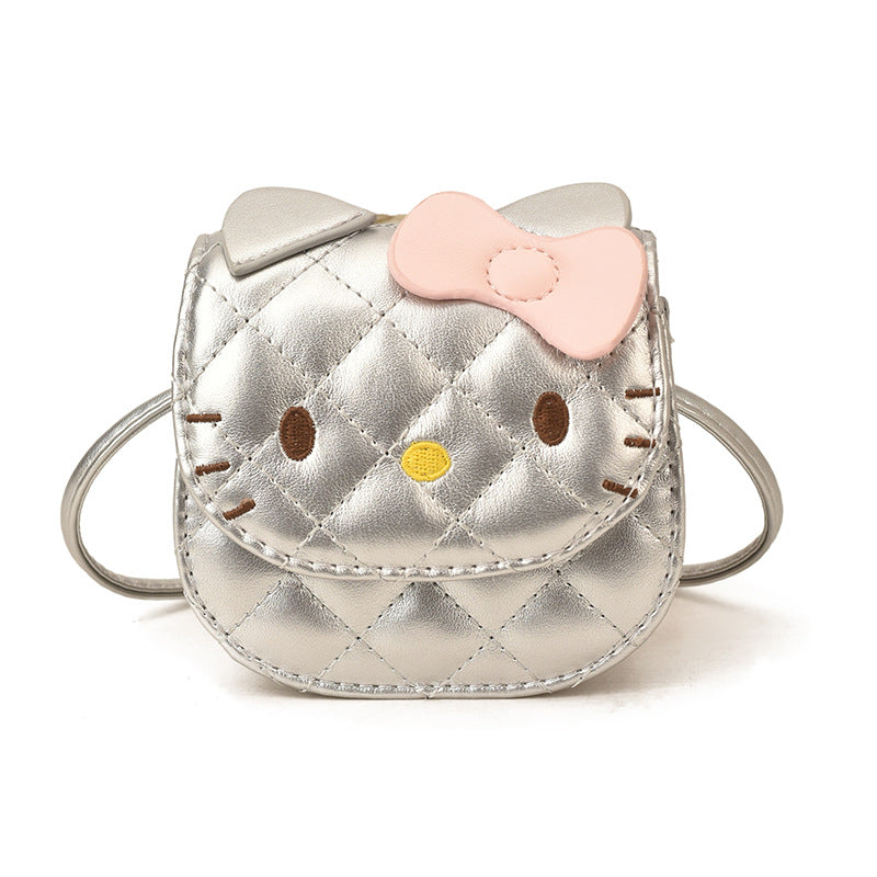 Cartoon kids' bag 2026 new family cute cat mini crossbody bag girls' coin purse compact lipstick bag