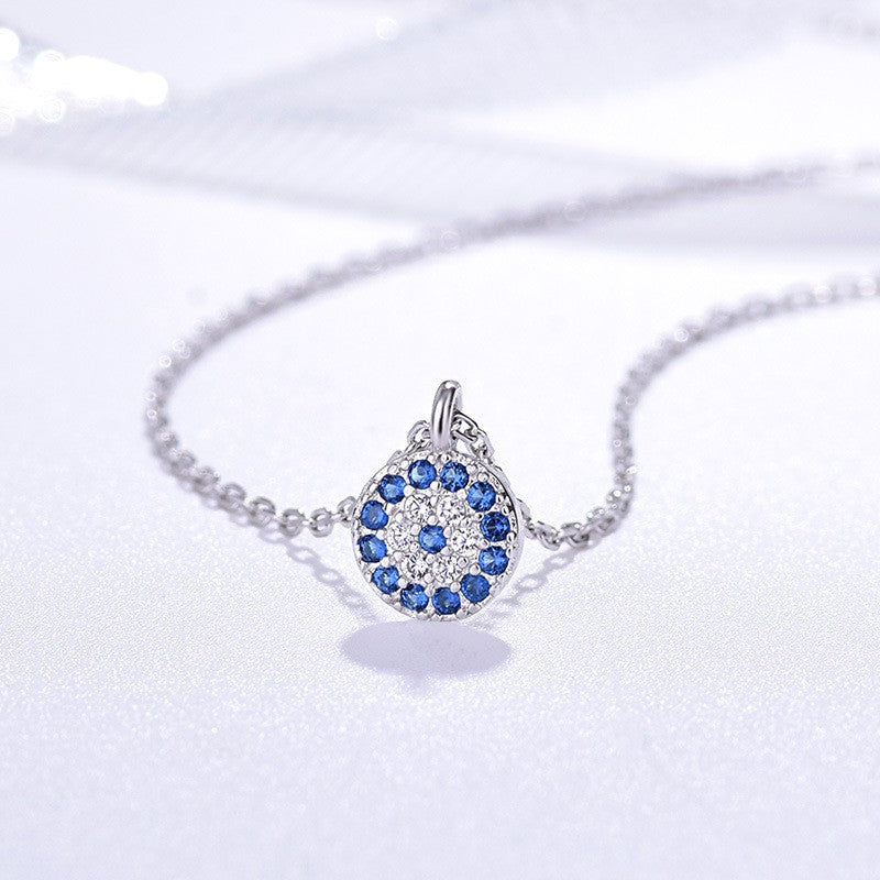Silver devil's eye bracelet women's european and american cross-border ins micro-inlaid zircon blue eyes inlaid hand jewelry wholesale
