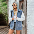 Ebay european and american cross-border women's clothing  new loosecasualtops denim vest waistcoat  vest trendy