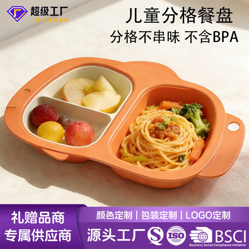 Cute and fun detachable children's dinnerware set - cartoon portable storage feeding plate - kids' divided plate wholesale