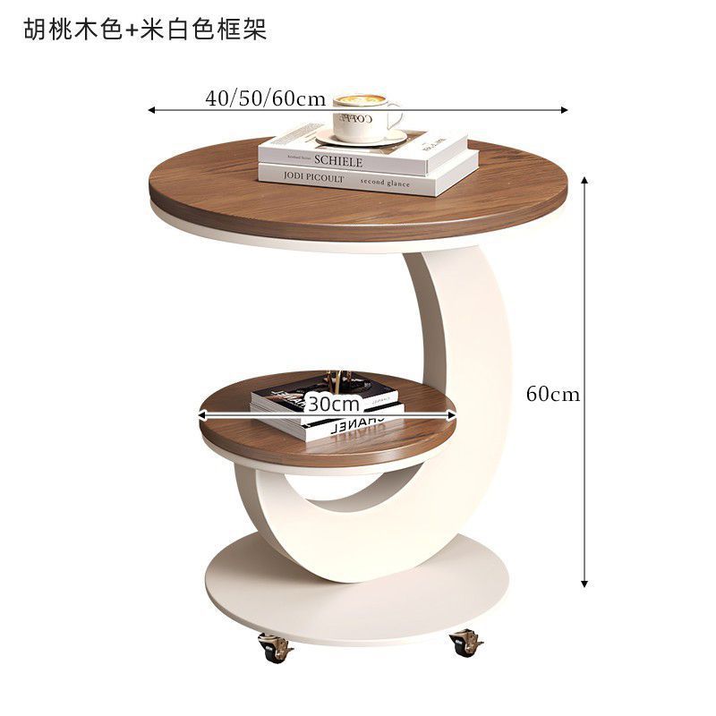 Sofa side table small coffee table living room modern italianaccessible luxury slate double layer round table corner table creative side table new arrival