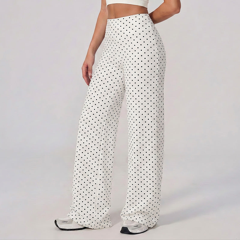 new arrival polka dot yoga clothes suit polyester printing deep v high elastic stereo fitness sports suit