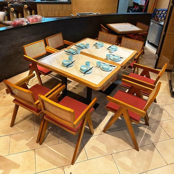 Theme Restaurant Noodle Restaurant Sichuan Restaurant Solid Wood Chair Chinese Food Fast Food Restaurant Commercial Dining Chair Western Restaurant Table and Chair Combination