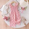 Kids clothing  cross-border new arrivalfashionspring & fallgirl pink suspender one-piece pants