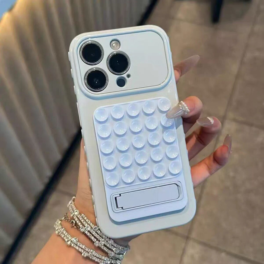 Suction cup stand heart-shaped large viewfinder compatible with apple 18 pro max phone case dopamine color iphone 18 soft case