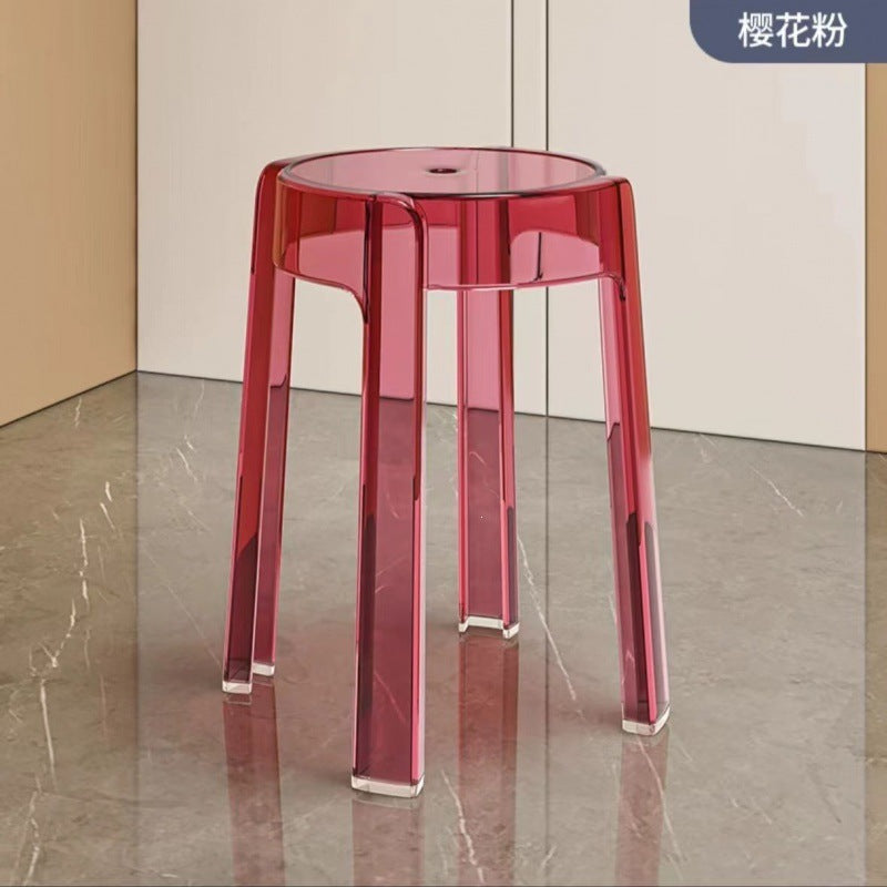 New arrival acrylic round stool popular chair plastic for homethickenedcasual modern office stacking dining chair stool