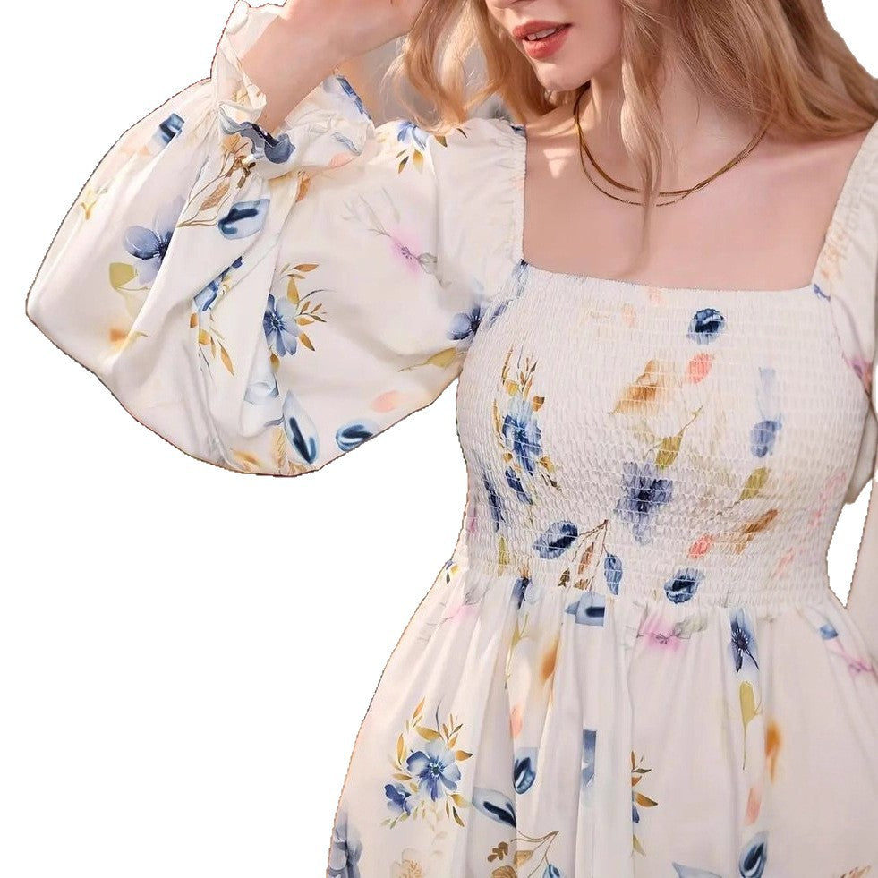 Summer  european and american style tie-dye print casual long sleeve and shorts set loungewear