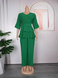 new european and american style african women's chiffon t-shirt + pants two-piece set -  &  cross-border e-commerce