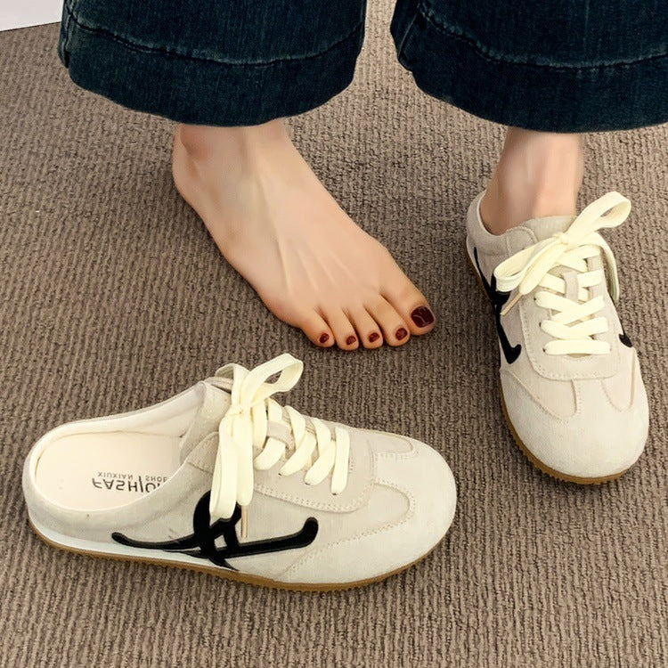 Baotou half slippers for women outwear2026new arrivalsummer super popular one-leg heelless flats german training shoes