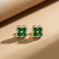 popular fashion full diamond four-leaf clover necklace accessible luxuryniche style women's versatile elegant non-fading clavicle chain suit