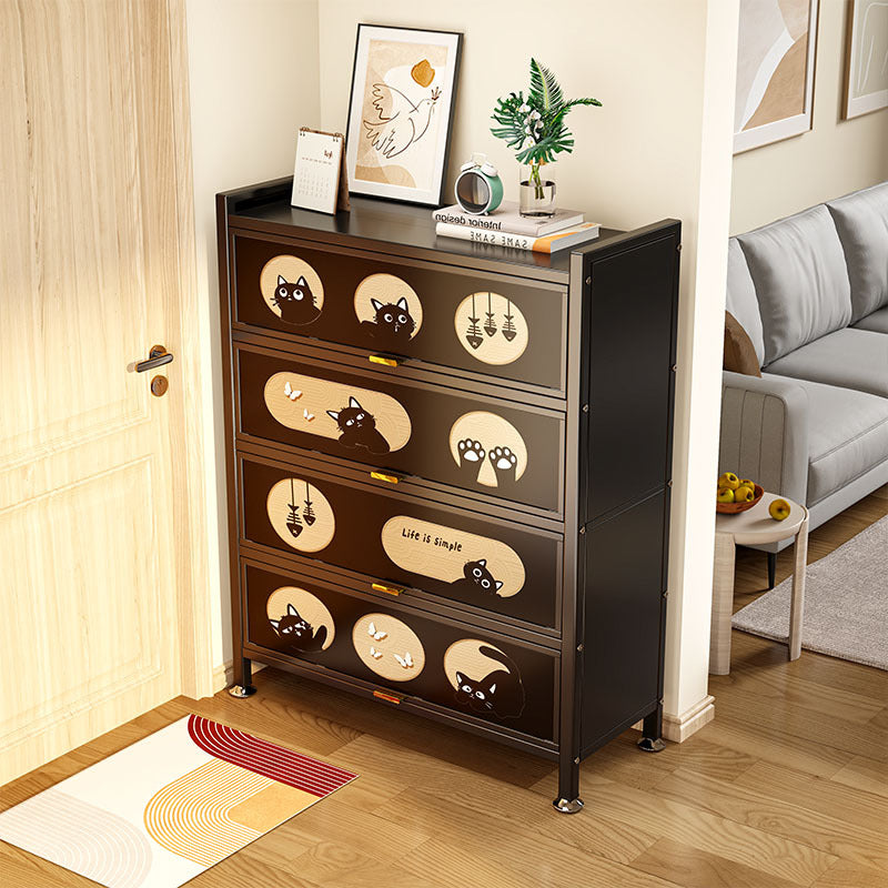 Household steel shoe cabinet fully enclosed entrance door floor-standing multi-layer dust-proof rack entrance large-capacity storage rental house