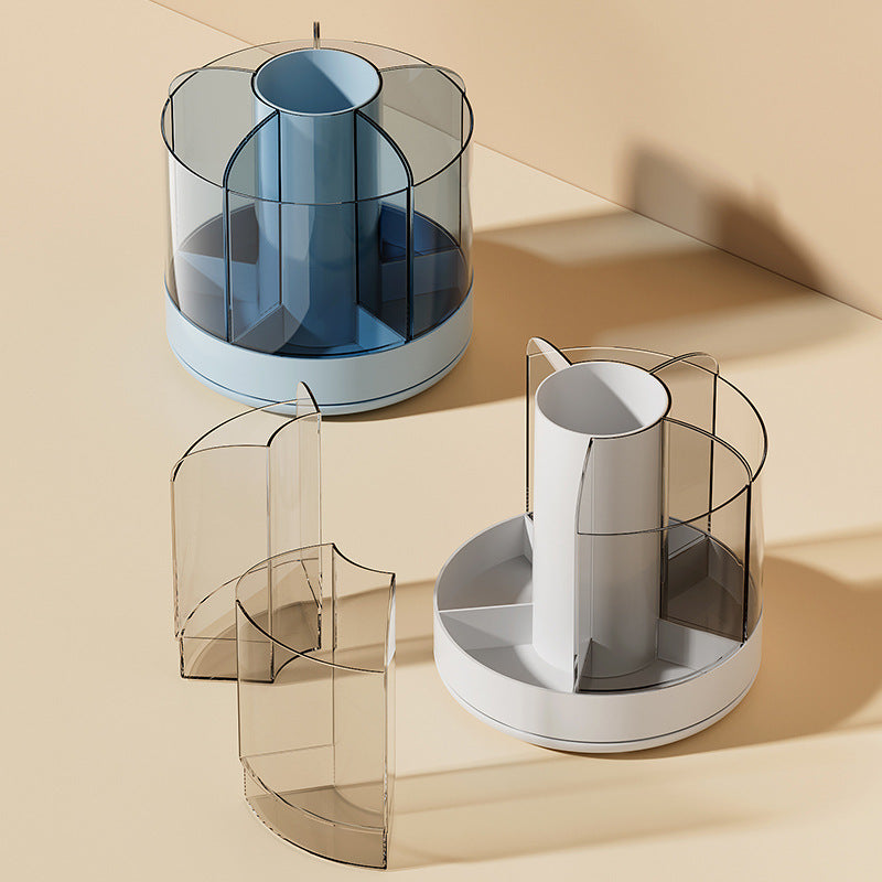 Liheng rotating pen holder large-capacity desktop office student simple and cute desktop cosmetics storage box brush holder