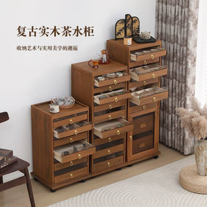 Dental multi-layer storage new chinoiserie tea cabinet dental cabinet manicure storage cabinet tea cup drawer cabinet