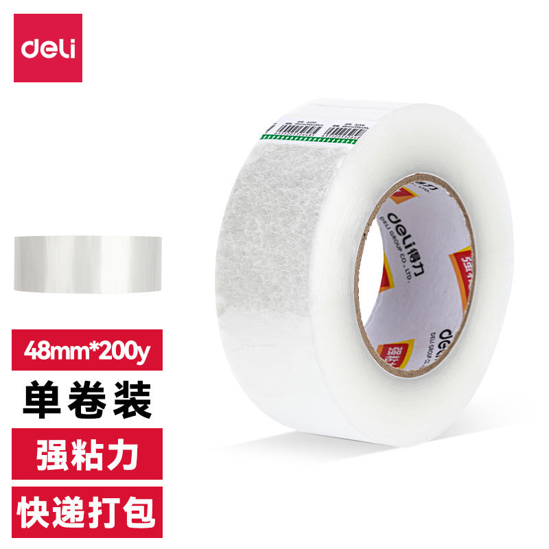 Deli transparent wide tape ins express packing tape 6cm large roll sealing tape sealing tape wholesale in large quantities