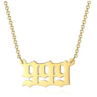 Amazon fashion custom stainless steel pendant necklace - european and american popular numbered choker