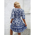 listing: new  women's original elegant v-neck floral print dress