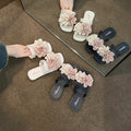 Color block retro floral fairy style women's sandals - summer new comfortable thong sandals for vacation