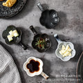 Japanese retro ceramic plate - minimalist plum blossom dish with handle, mustard sauce saucer, hotel-style sauce and condiment dish - wholesale