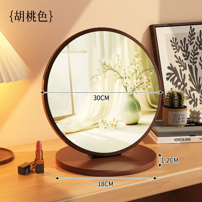 For homesolid wood cosmetic mirror women's bedroom dressing table mirror retro portable foldable large desktop desktop dressing mirror