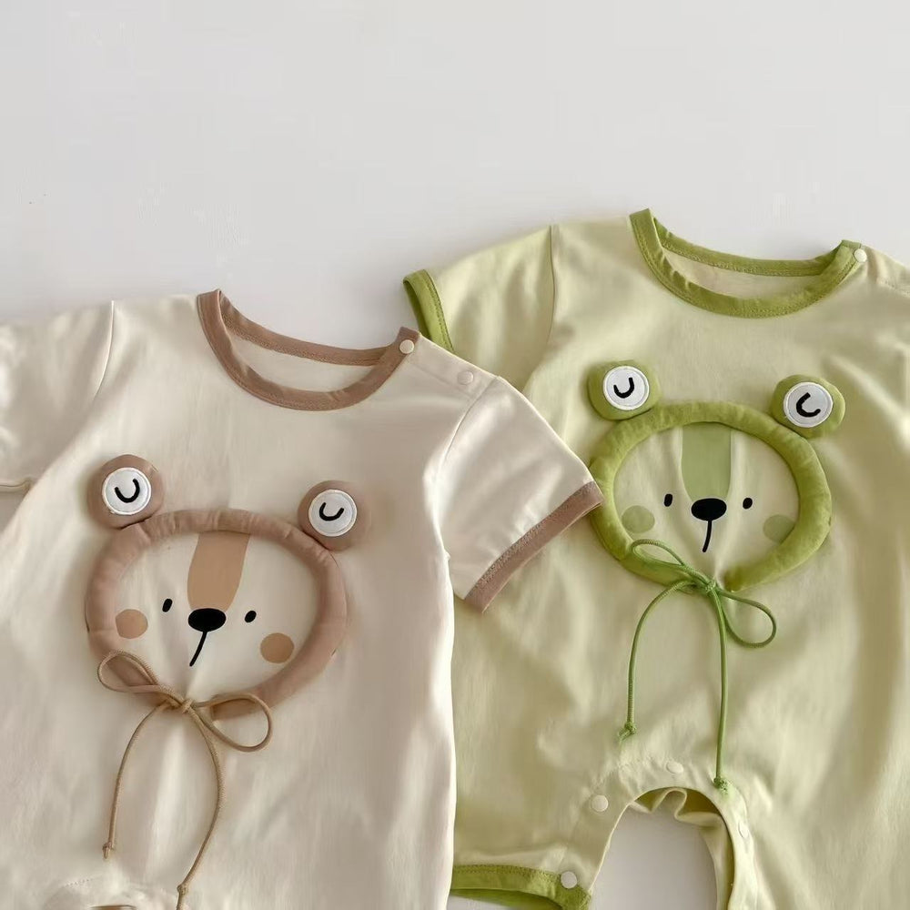 Infant cartoon romper  new summer baby korean style super cute 3d bodysuit first birthday outfit