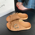 2025 new french retro chunky sole single buckle french sandals & slippers - summer outdoor wear, unisex, export quality