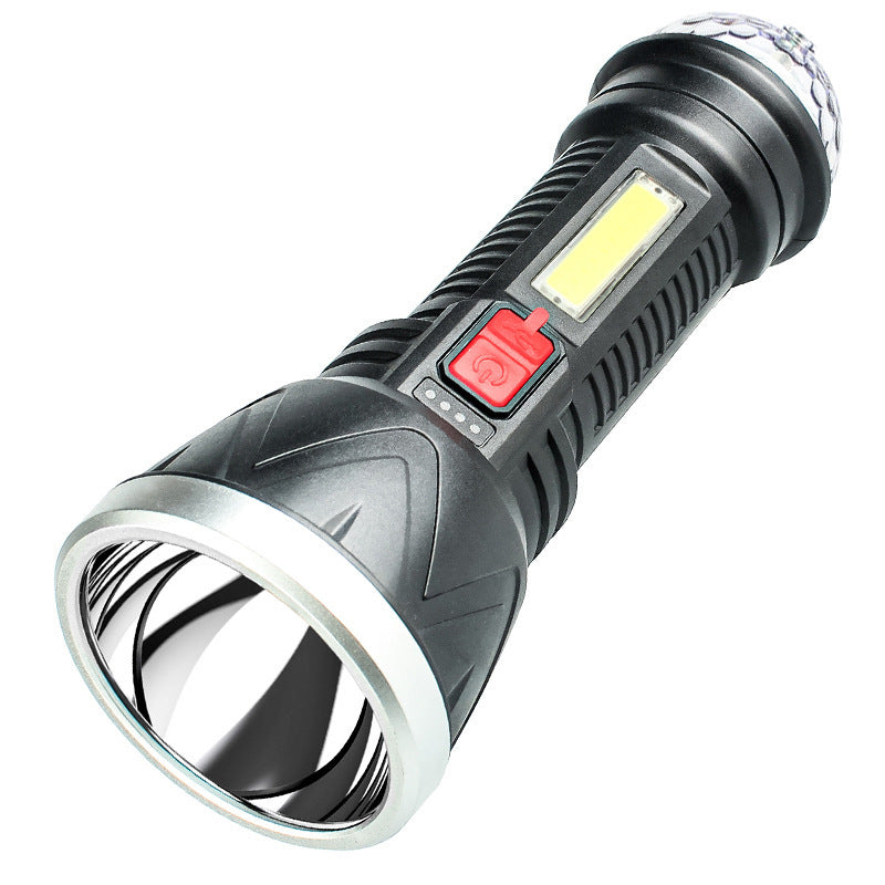 Cross-border strong light flashlight  popular USB charging outdoor camping emergency multi-functional home lighting