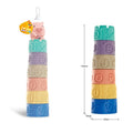Cross-border export infant cognition soft rubber building block toy animal ice cream stacking music building block early education pinch call