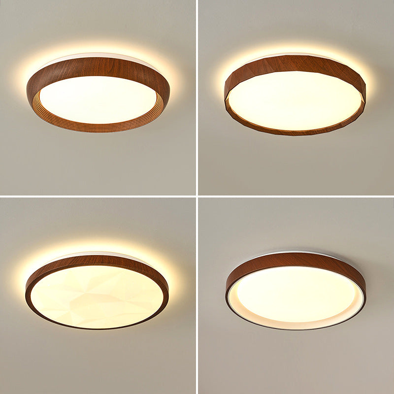 Full spectrum eye protection Nordic modern bedroom led ceiling light walnut color living room study dining room Zhongshan lighting