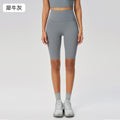 No awkward line, nude-feel yoga leggings for women. stretchy, tummy-control, athletic capri pants with peach lift and butt enhancement. fitness leggings d25033