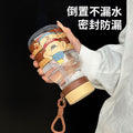 Summer travel plastic water bottle - stylish straw cup, cartoon design, large capacity, outdoor plastic cup - wholesale & customization available