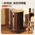 Solid wood stool can be stacked for home living room rattan medieval style shoe changing coffee table round stool stacking stool chinoiserie jenga