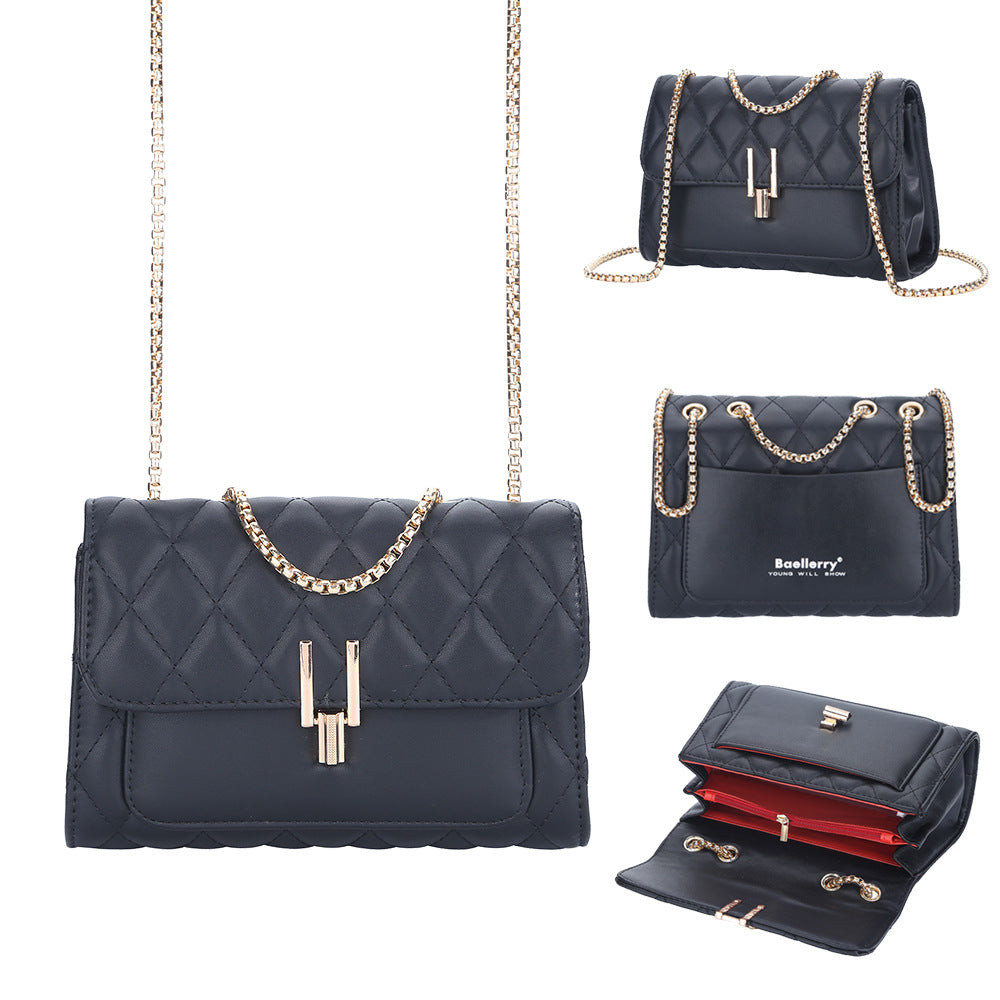 Spot wholesale new women's bag diamond lock small square bag fashion chain niche women's shoulder messenger bag