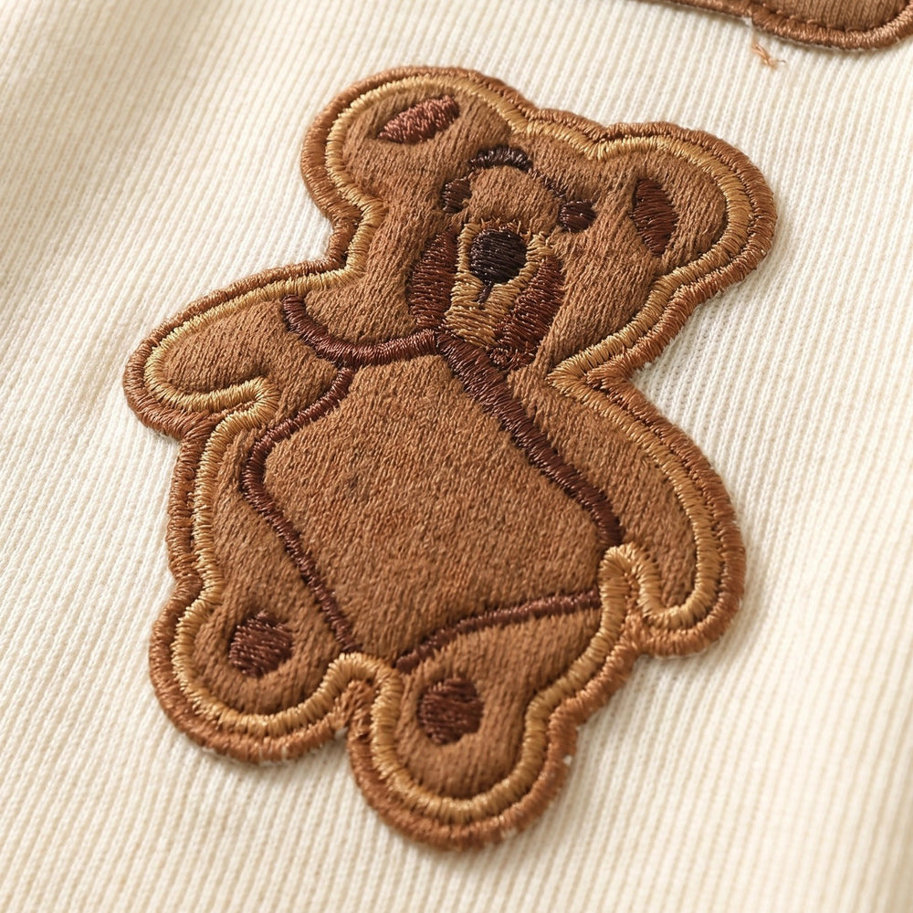 new boys' summer outfit: bear embroidered set - baby polo shirt & cargo shorts two-piece wholesale