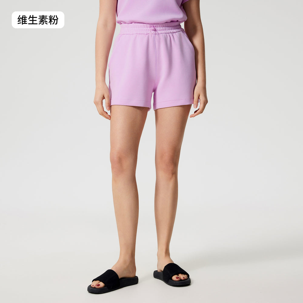 Women's summer casual activewear set: cloud-like air layer, loose fit, slimming, solid color, fashionable fitness yoga two-piece outfit