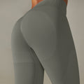 fashion seamless knitting tight high waist hip lifting peach pure color yoga pants sports running fitness bottom pants