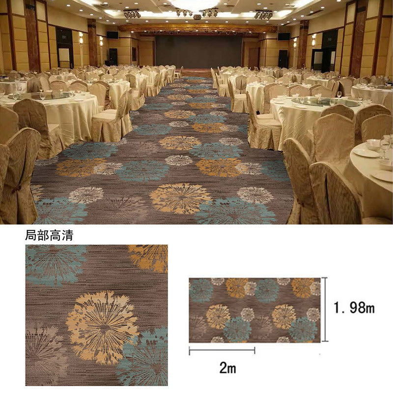 New chinoiserie hotel banquet hall carpet nylon 800g thickened fire retardant 4m large sheets whole patchwork commercial