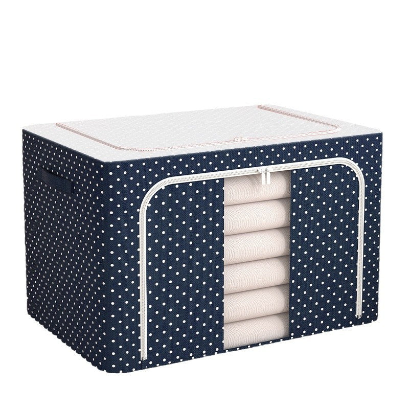 Cross-border Oxford cloth clothes storage box Large foldable storage box Clothing steel frame fabric wardrobe storage box