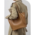 Minimalist large capacity tote bag - 2025 new fashion, niche design, premium soft leather shoulder bag for commuting