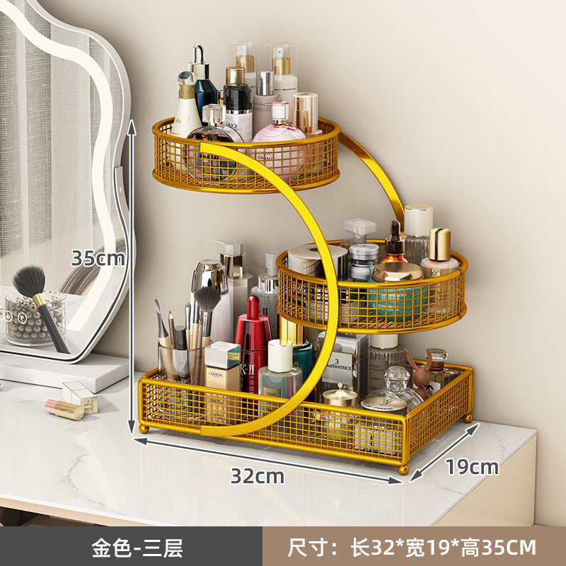 Cosmetic organizer box vanity table skincare storage rack bathroom sink shelf desktop multi-layer organizer