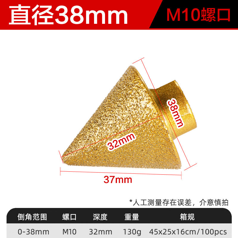 Brazed diamond chamfering device, glass tile, marble chamfering, baring device, angle grinder, reaming bit, grinding bit