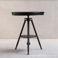 Wrought iron bar chair milk tea shop table and chair combination cafe high chair bar stool bar chair solid wood small round table square