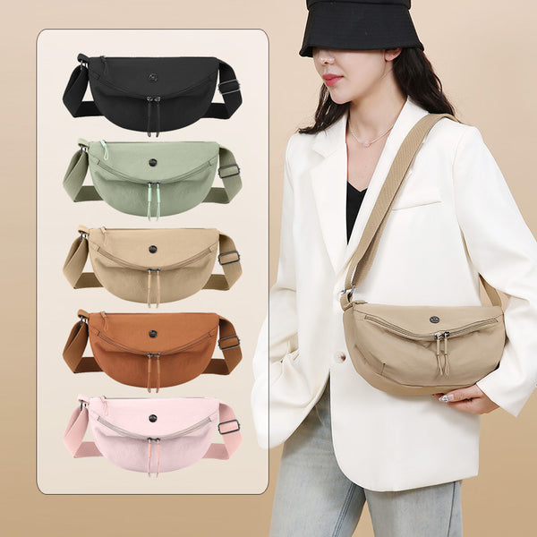 Women's bag 2025 new lightweight nylon shoulder bag casual versatile simple messenger bag trendy shopping fashion breast bag