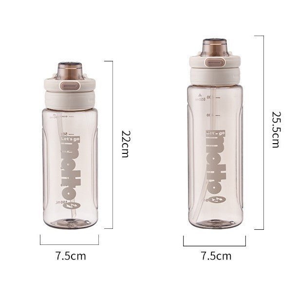 New student water bottle - portable tumbler for men and women - summer fitness sports water bottle with straw - drop-proof, leak-proof, and easy-carry