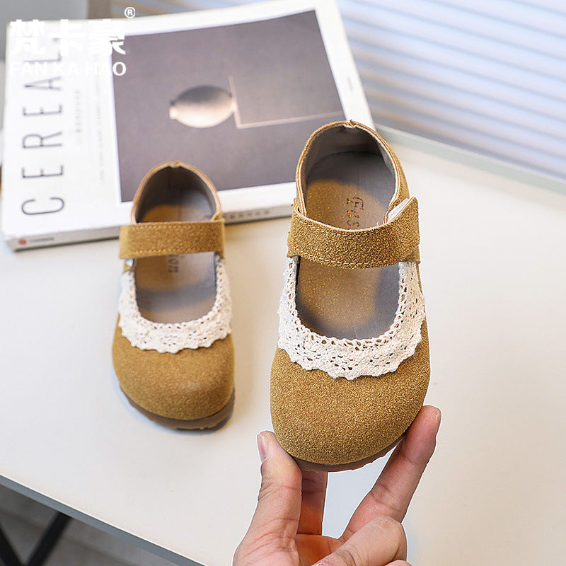 Niche styleretro mary jane girls lace princess shoes spring & fallnew arrivalkidsflats
