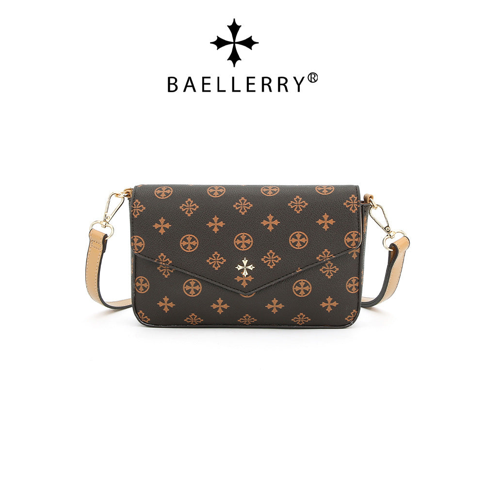 baellerry2023 new women's messenger bag European and American retro printing suction buckle shoulder bag versatile small square bag