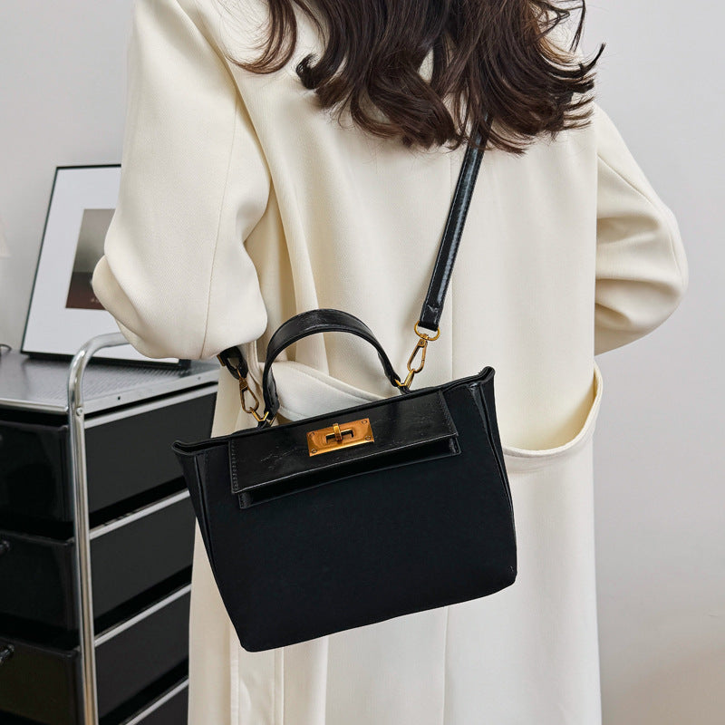 Cross-border commuting lychee pattern handbag women's 2025 new high-end light luxury versatile shoulder bag foreign style messenger bag