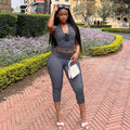 European and american style export sporty streetwear women's polka dot print pants set - halter top and skinny leggings two-piece outfit