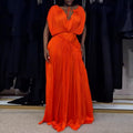 European and american cross-border women's fashion:  spring new arrival - elegant tie-waist ruched long sleeve solid color dress