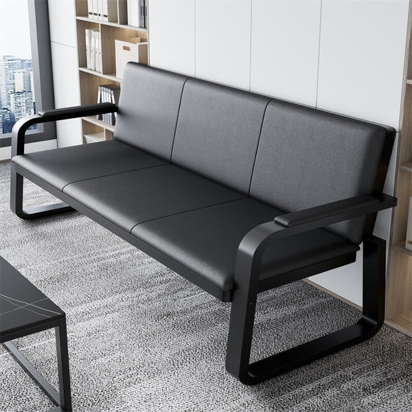 Office sofa coffee table combination set simple modern reception room three-person wrought iron business office sofa